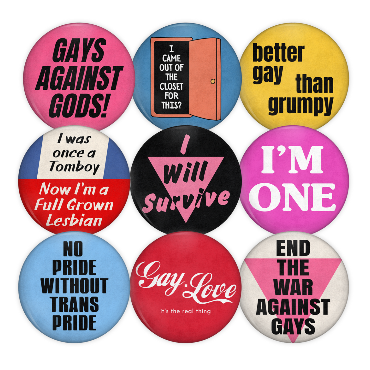 Vintage LGBTQ+ Remake Buttons